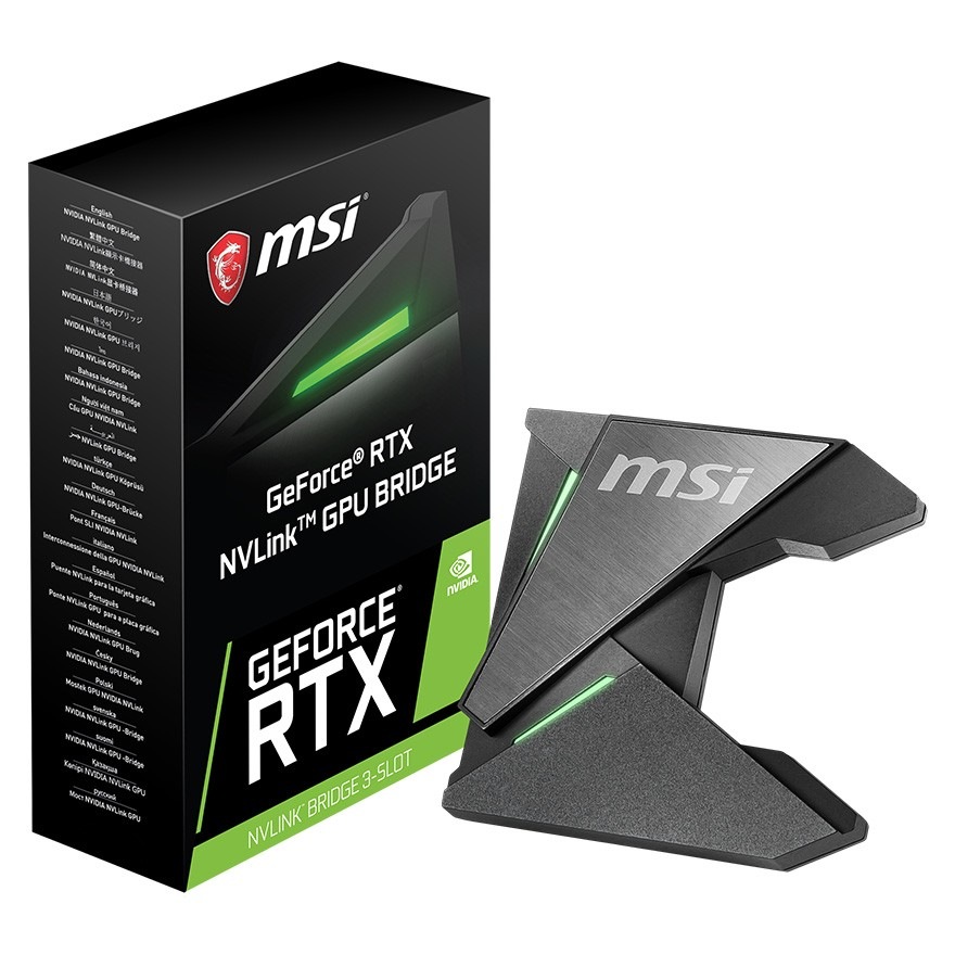 MSI 2-Way NVLink GPU Bridge on 1st and 4th Slot for GeForce RTX